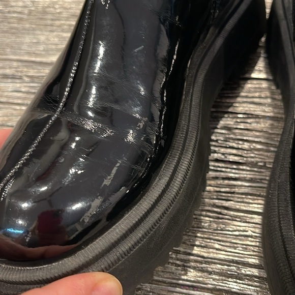 Zara Black Patent Leather Ankle Boots Size 36 - Picture 4 of 8